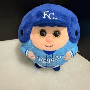 KC Royals MLB Plush Souvenier Logo Stuffed Baseball w/ Hat Eyes Feet